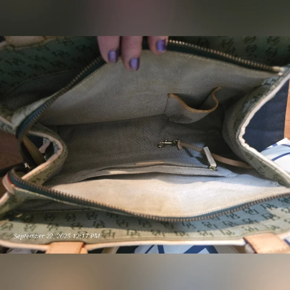 Dooney & Bourke Olive and Tan Satchel